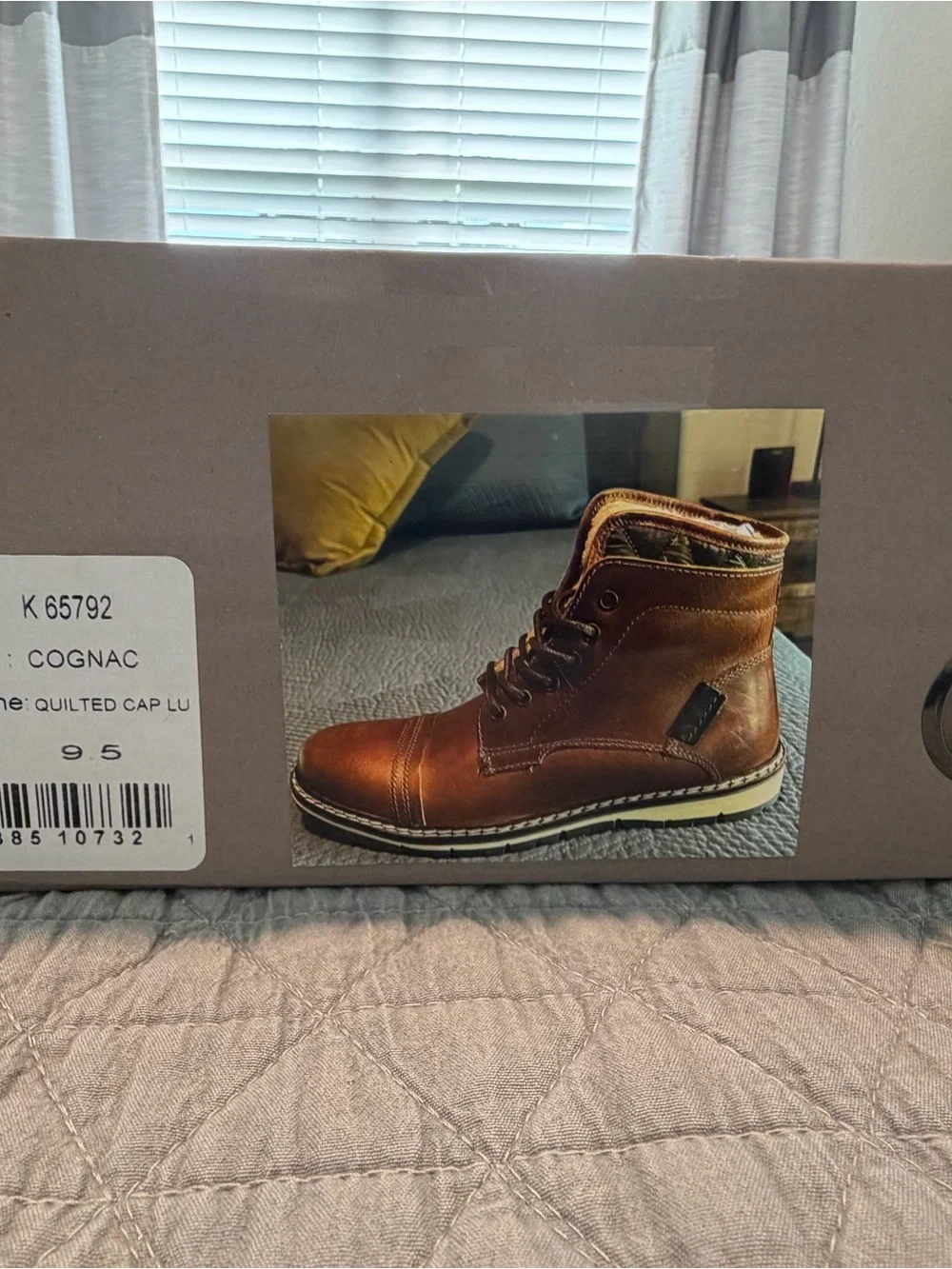 Crown Vintage Men's Chestnut Brown (Cognac) Leather Lace-Up Boots